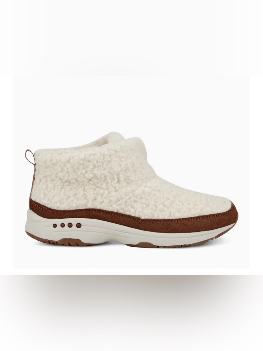🔥 NIB Easy Spirit Trippin Cozy Sherpa Booties Comfort Shoes Cream Size 9 🔥